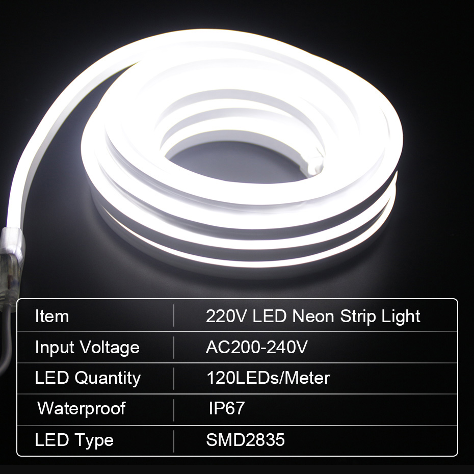 LED Neon Strip 220V 2835 120 L - Outdoor Power Strip Weatherproof 评论和价格