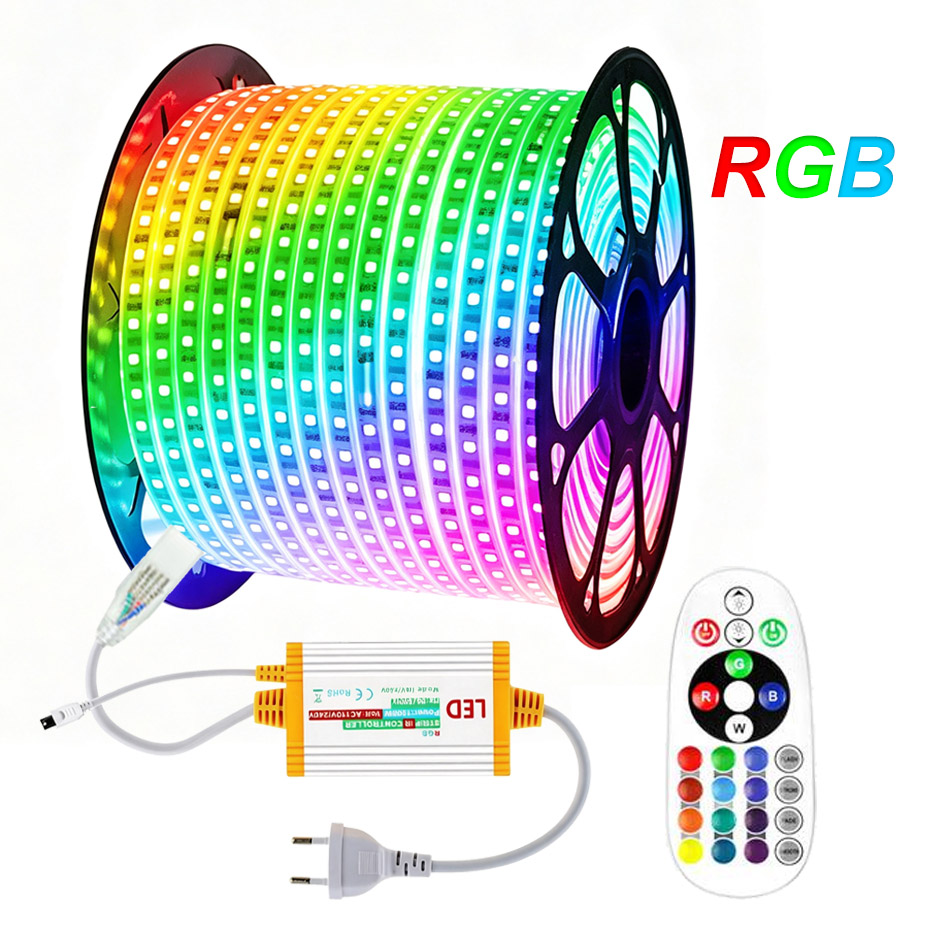 1m-50m 220V RGB LED Strip 5050 - Outdoor Power Strip Weatherproof 评论和价格